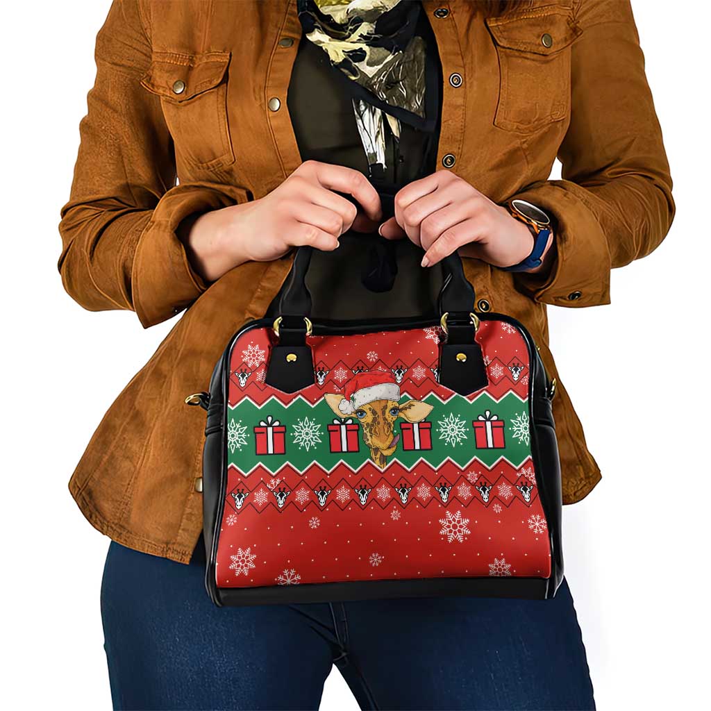 Lovely Giraffe Christmas Shoulder Handbag Xmas Holiday Patterns - Wonder Print Shop