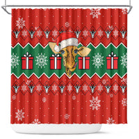 Lovely Giraffe Christmas Shower Curtain Xmas Holiday Patterns - Wonder Print Shop