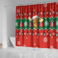 Lovely Giraffe Christmas Shower Curtain Xmas Holiday Patterns - Wonder Print Shop
