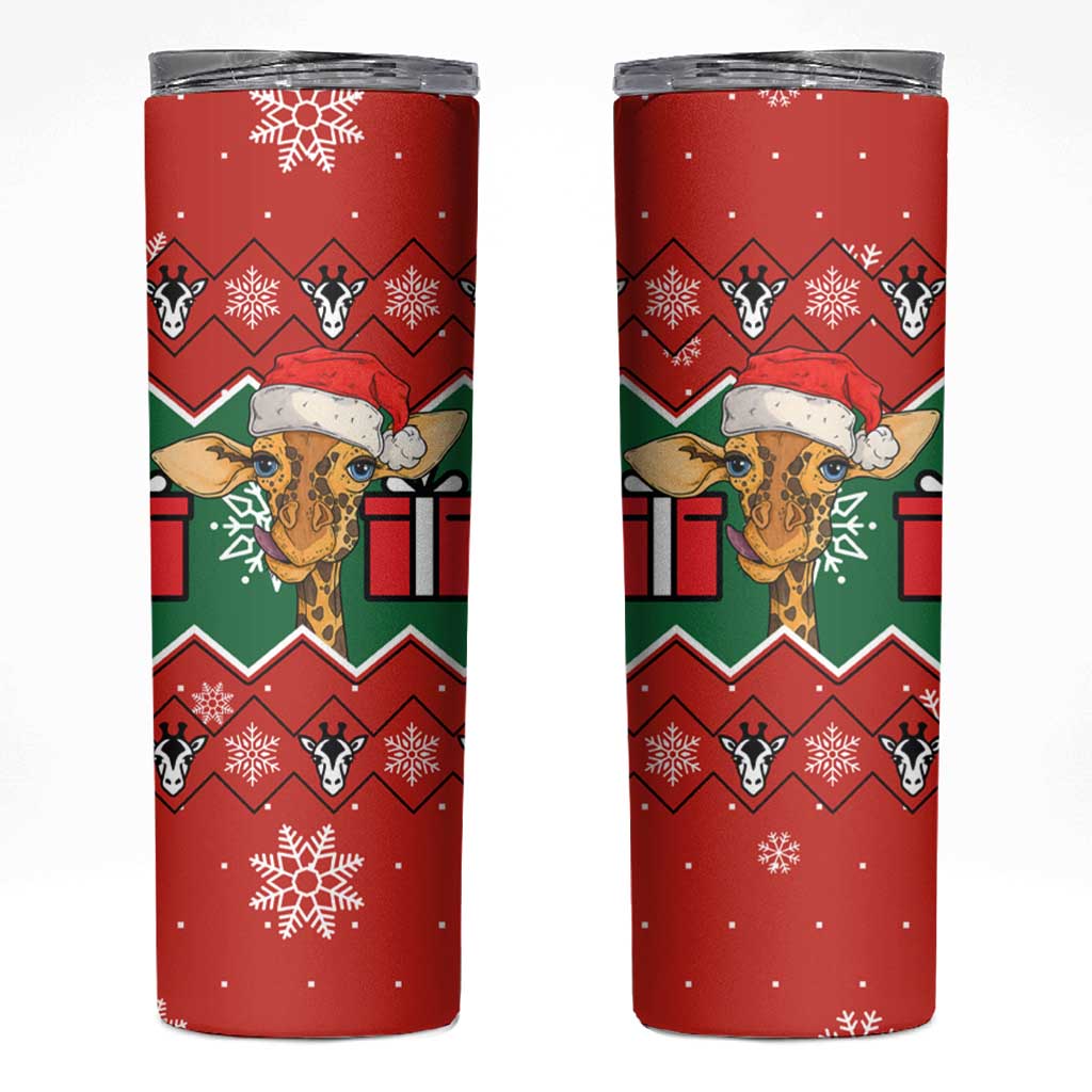 Lovely Giraffe Christmas Skinny Tumbler Xmas Holiday Patterns - Wonder Print Shop