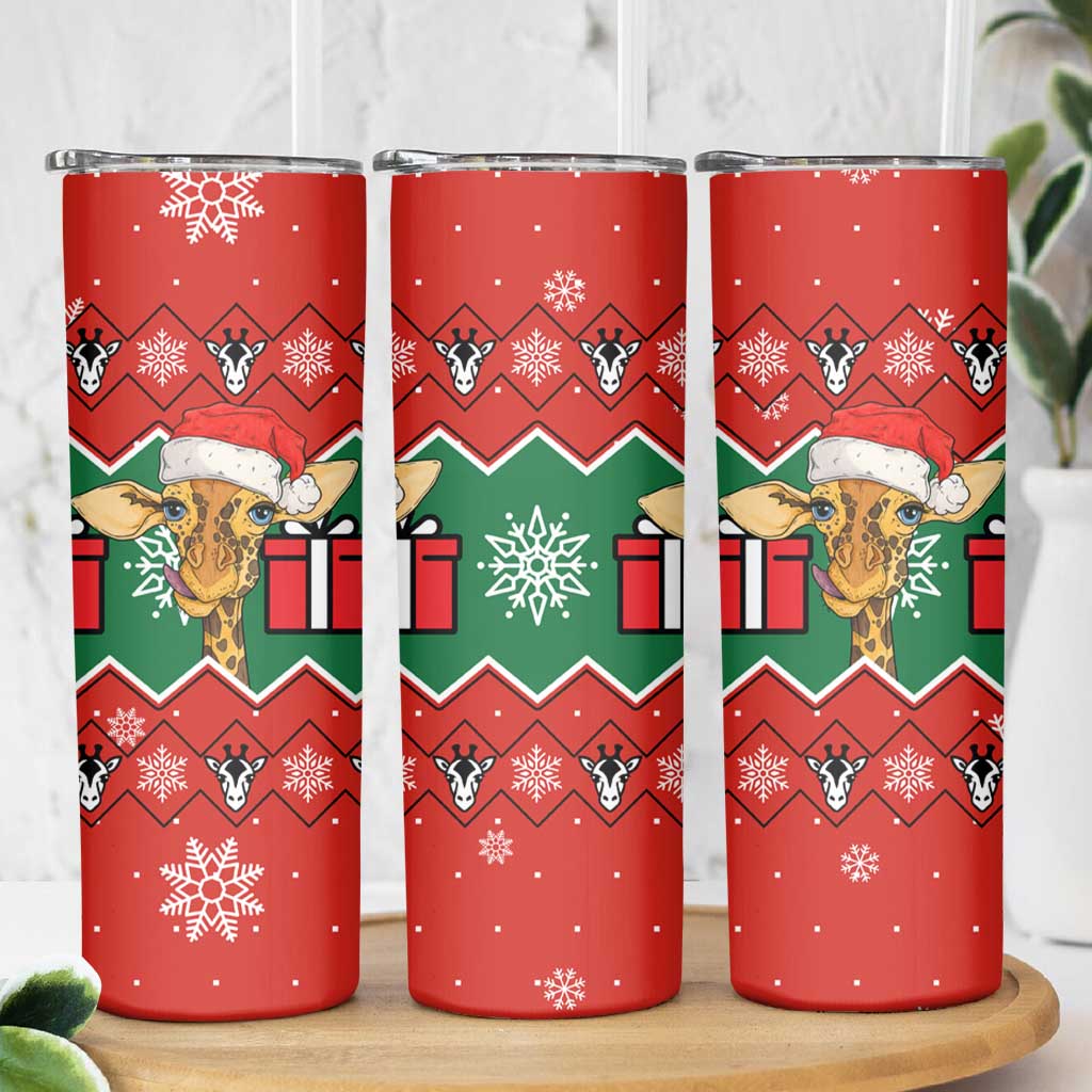 Lovely Giraffe Christmas Skinny Tumbler Xmas Holiday Patterns - Wonder Print Shop