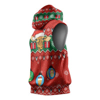 Lovely Giraffe Christmas Sleeveless Hoodie Xmas Holiday Patterns - Wonder Print Shop