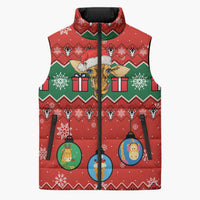 Lovely Giraffe Christmas Sleeveless Puffer Jacket Xmas Holiday Patterns - Wonder Print Shop