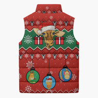 Lovely Giraffe Christmas Sleeveless Puffer Jacket Xmas Holiday Patterns - Wonder Print Shop