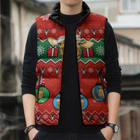 Lovely Giraffe Christmas Sleeveless Puffer Jacket Xmas Holiday Patterns - Wonder Print Shop