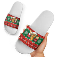 Lovely Giraffe Christmas Slide Sandals Xmas Holiday Patterns - Wonder Print Shop