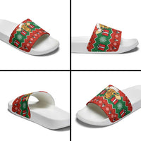 Lovely Giraffe Christmas Slide Sandals Xmas Holiday Patterns - Wonder Print Shop