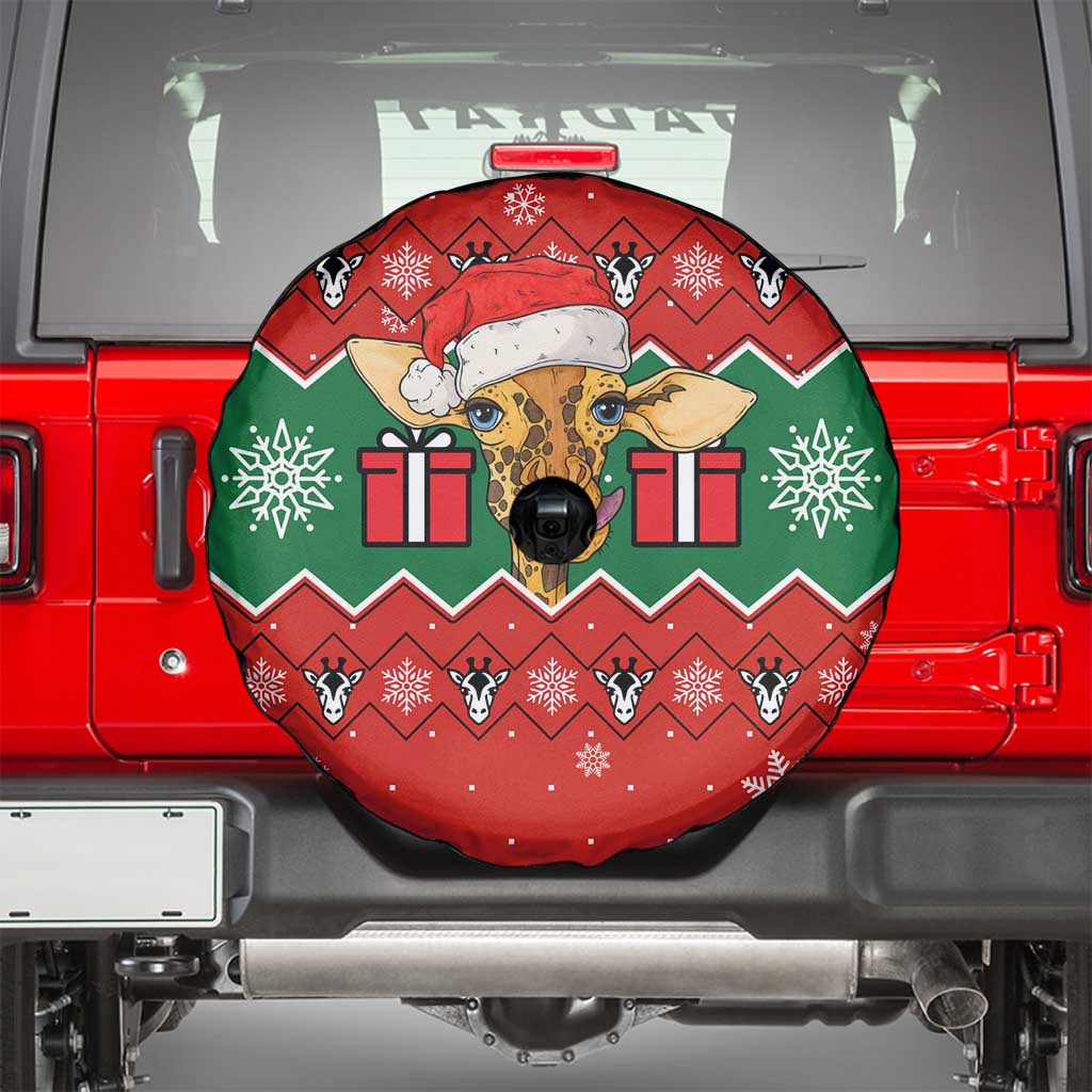 Lovely Giraffe Christmas Spare Tire Cover Xmas Holiday Patterns - Wonder Print Shop