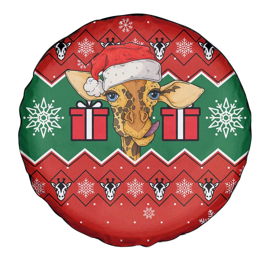 Lovely Giraffe Christmas Spare Tire Cover Xmas Holiday Patterns - Wonder Print Shop