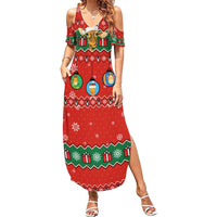 Lovely Giraffe Christmas Summer Maxi Dress Xmas Holiday Patterns - Wonder Print Shop