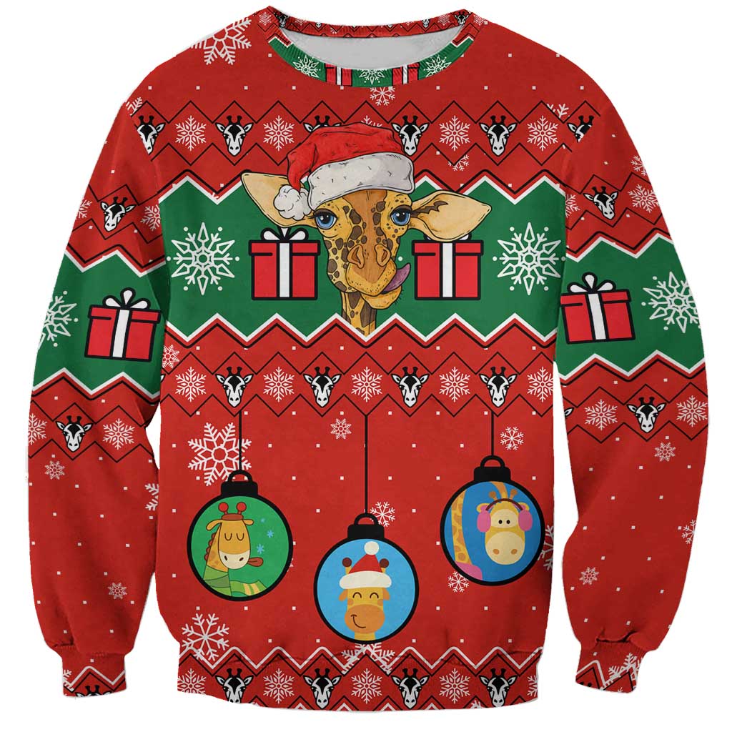 Lovely Giraffe Christmas Sweatshirt Xmas Holiday Patterns - Wonder Print Shop