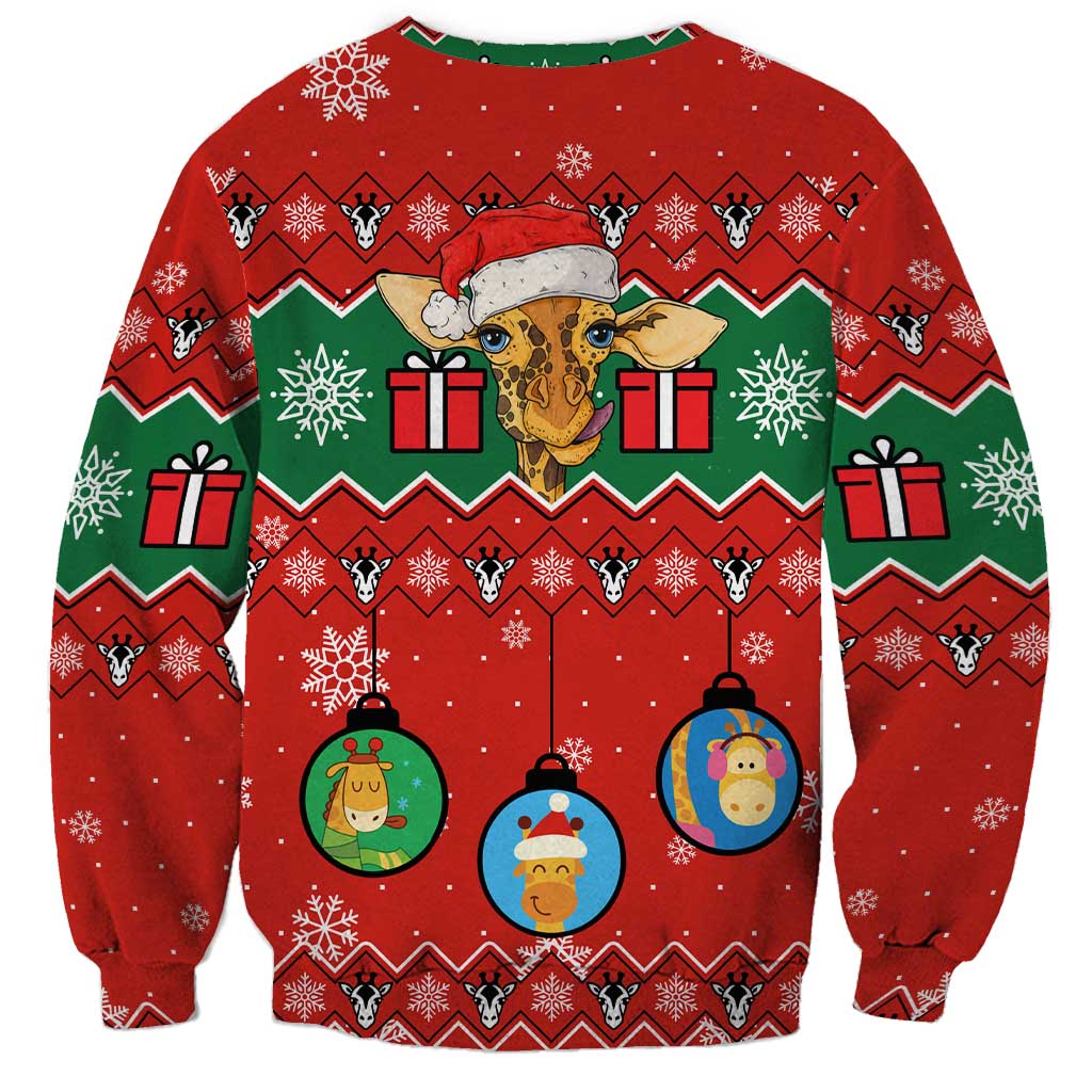 Lovely Giraffe Christmas Sweatshirt Xmas Holiday Patterns - Wonder Print Shop