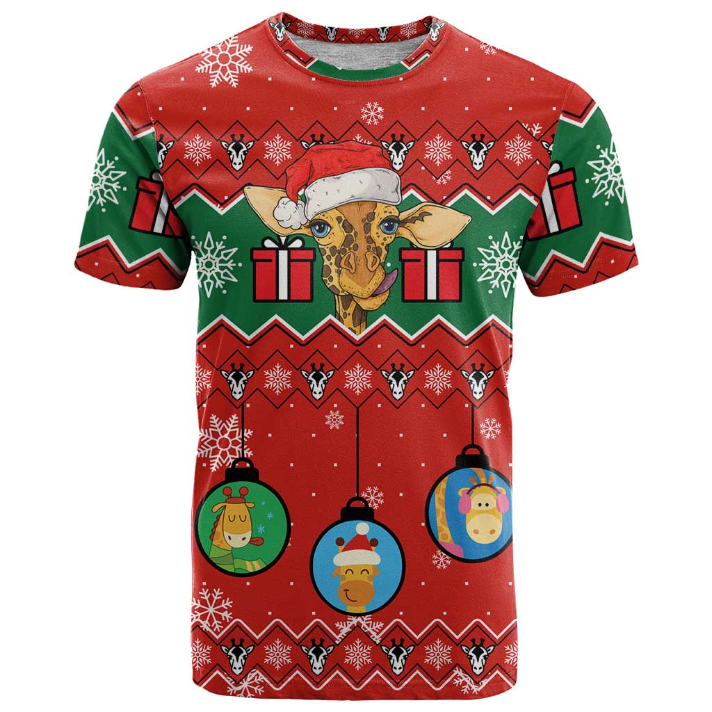 Lovely Giraffe Christmas T Shirt Xmas Holiday Patterns - Wonder Print Shop