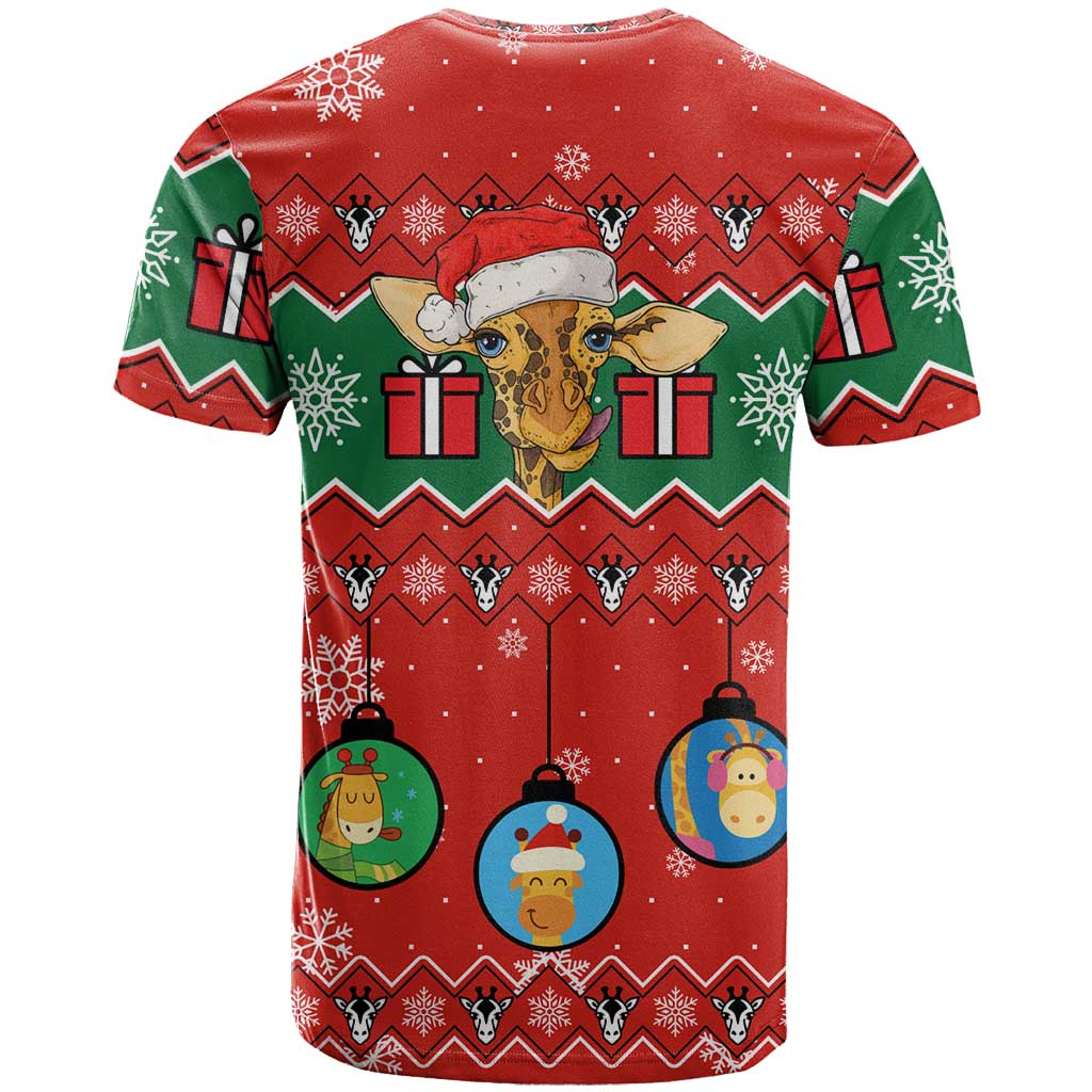 Lovely Giraffe Christmas T Shirt Xmas Holiday Patterns - Wonder Print Shop