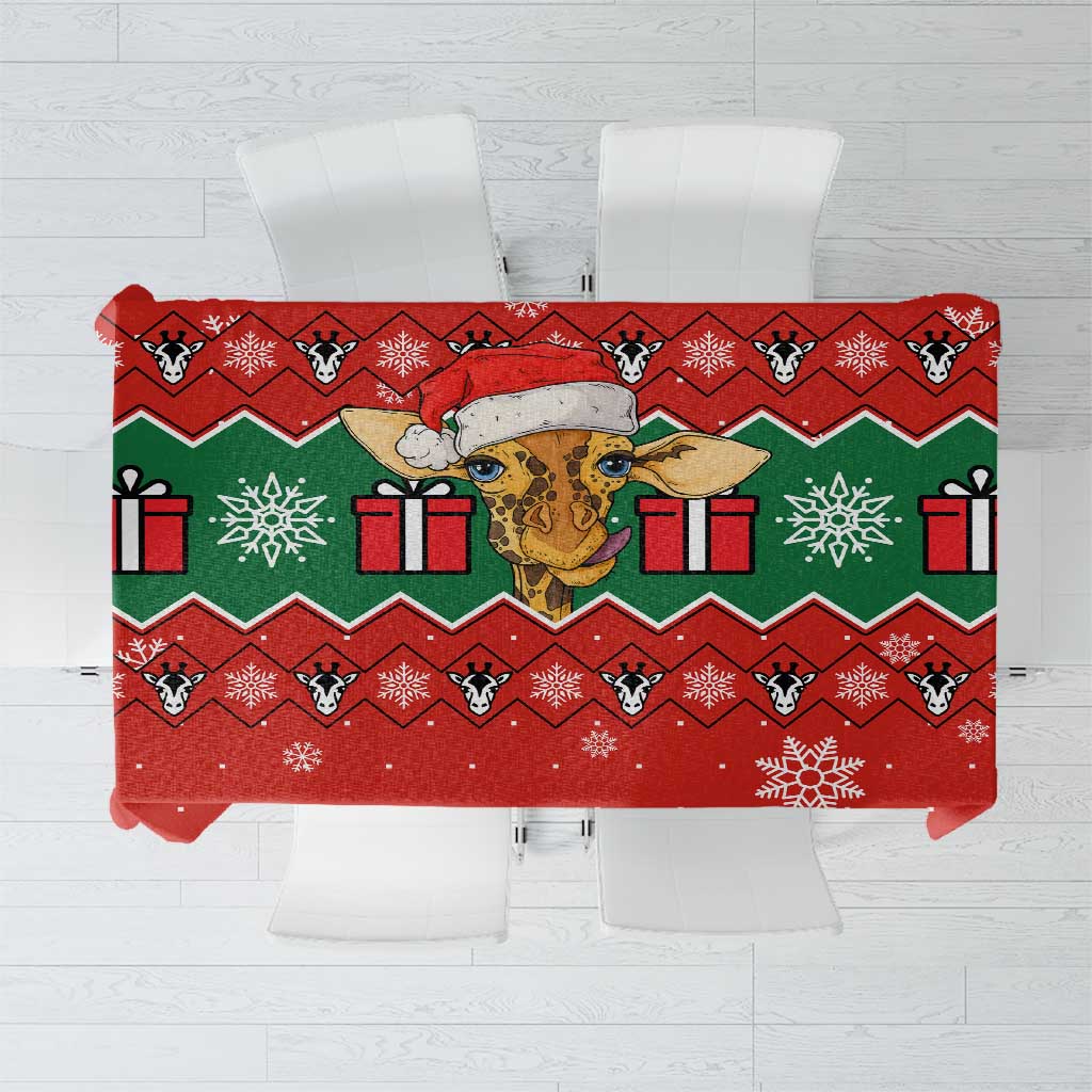 Lovely Giraffe Christmas Tablecloth Xmas Holiday Patterns - Wonder Print Shop