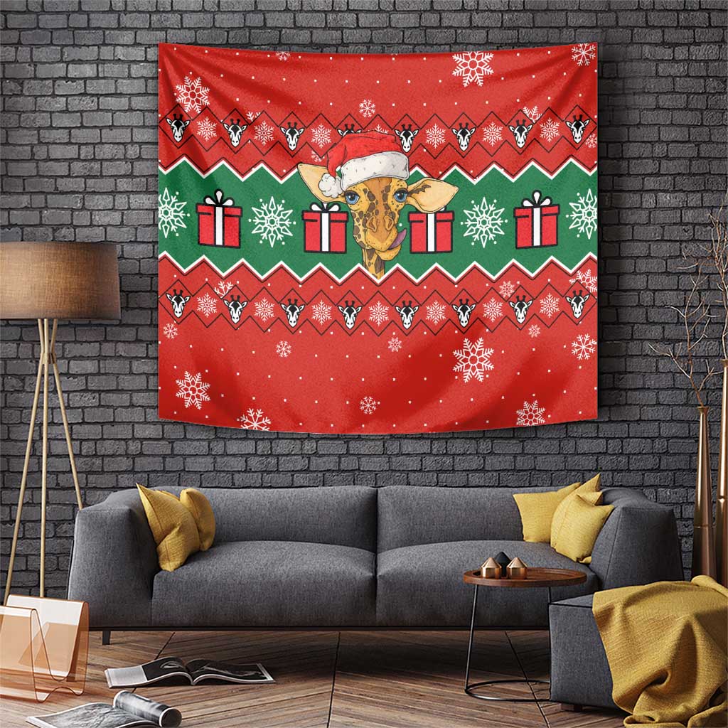 Lovely Giraffe Christmas Tapestry Xmas Holiday Patterns - Wonder Print Shop