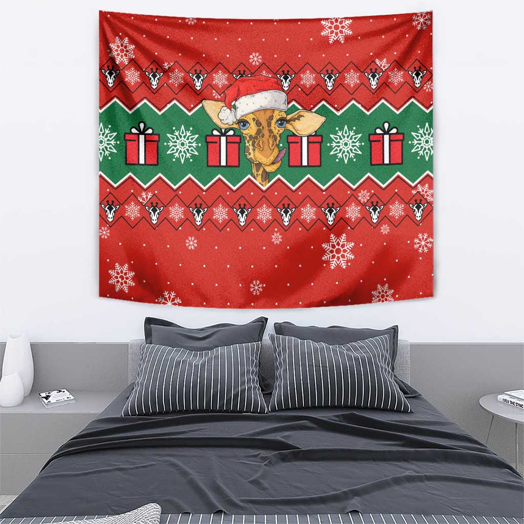 Lovely Giraffe Christmas Tapestry Xmas Holiday Patterns - Wonder Print Shop