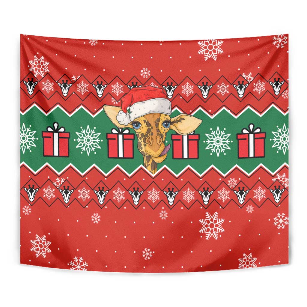 Lovely Giraffe Christmas Tapestry Xmas Holiday Patterns - Wonder Print Shop