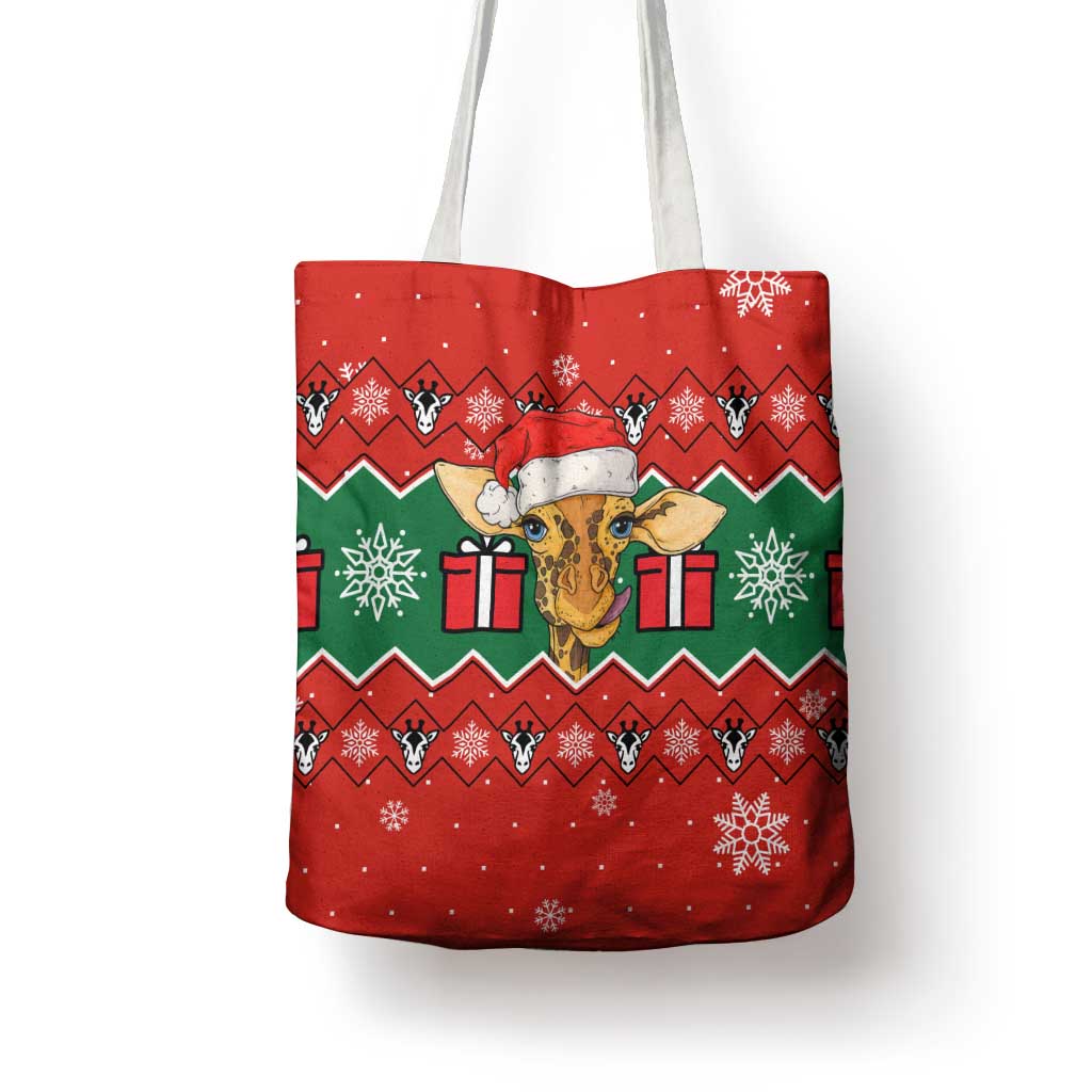 Lovely Giraffe Christmas Tote Bag Xmas Holiday Patterns - Wonder Print Shop