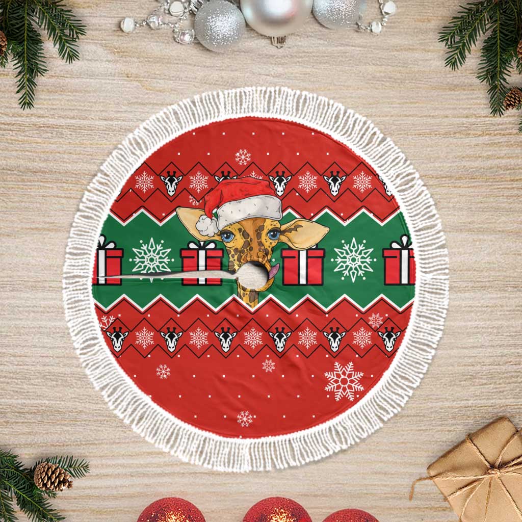 Lovely Giraffe Christmas Tree Skirt Xmas Holiday Patterns - Wonder Print Shop
