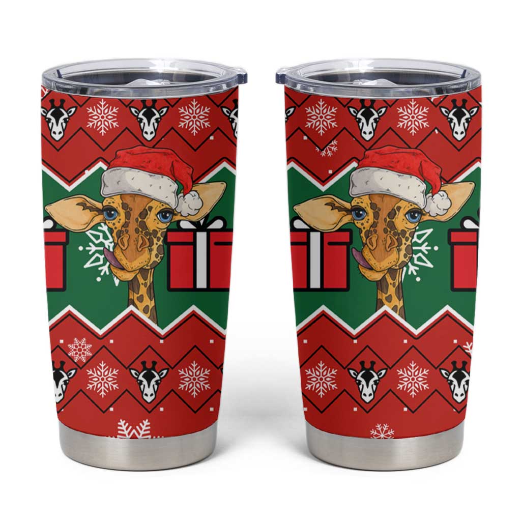 Lovely Giraffe Christmas Tumbler Cup Xmas Holiday Patterns - Wonder Print Shop