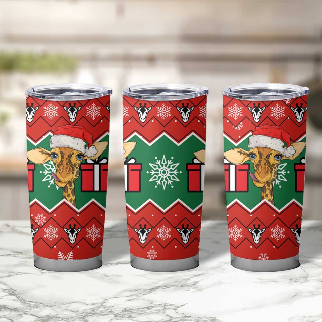 Lovely Giraffe Christmas Tumbler Cup Xmas Holiday Patterns - Wonder Print Shop