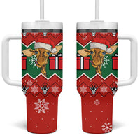 Lovely Giraffe Christmas Tumbler With Handle Xmas Holiday Patterns - Wonder Print Shop