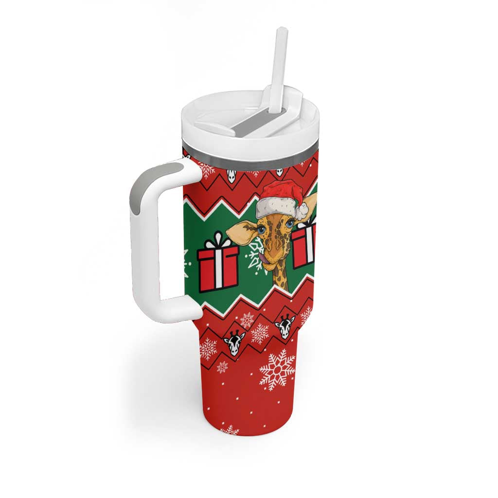 Lovely Giraffe Christmas Tumbler With Handle Xmas Holiday Patterns - Wonder Print Shop