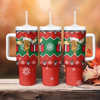 Lovely Giraffe Christmas Tumbler With Handle Xmas Holiday Patterns - Wonder Print Shop