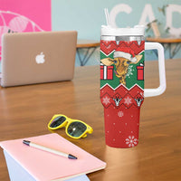 Lovely Giraffe Christmas Tumbler With Handle Xmas Holiday Patterns - Wonder Print Shop