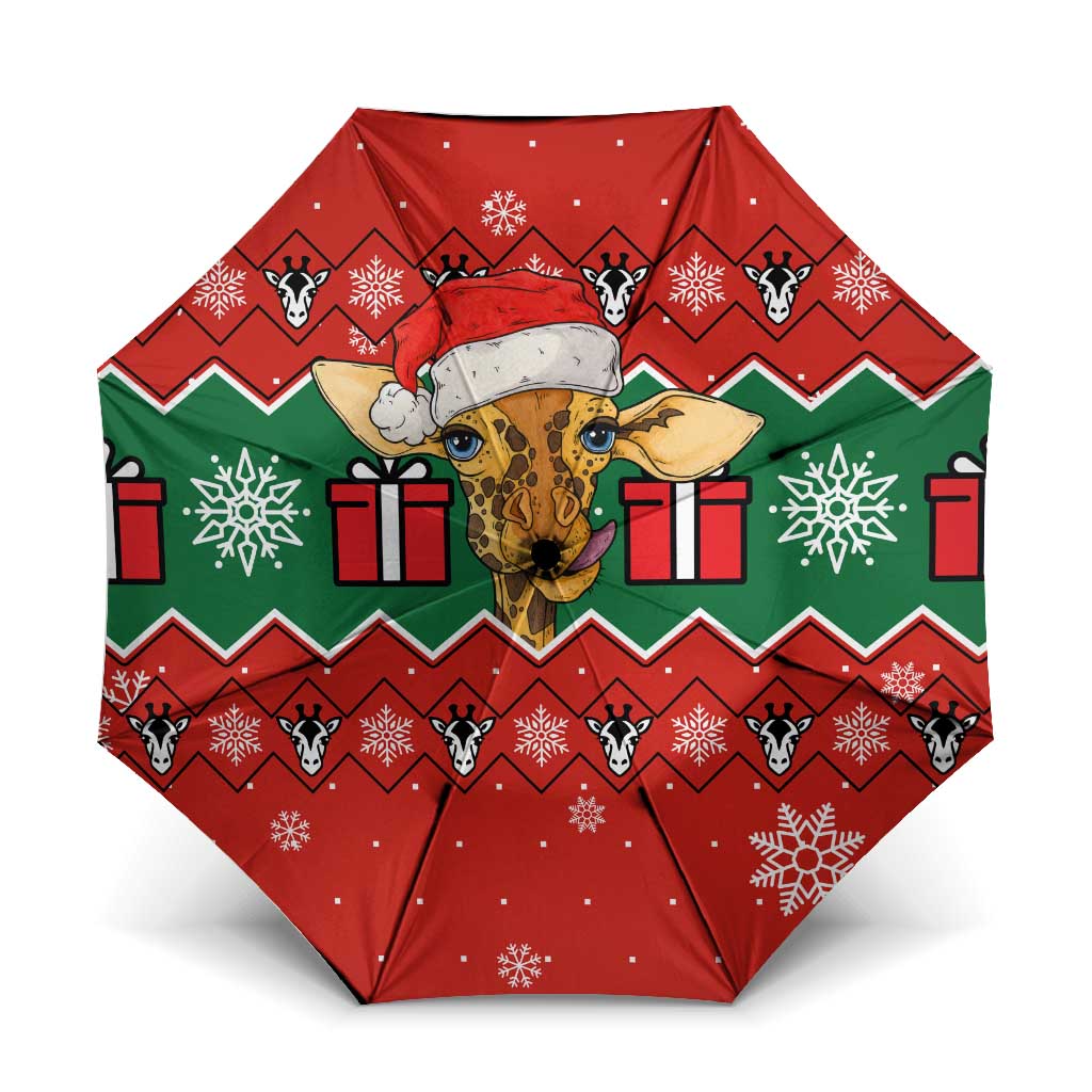 Lovely Giraffe Christmas Umbrella Xmas Holiday Patterns - Wonder Print Shop