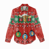 Lovely Giraffe Christmas Women Casual Shirt Xmas Holiday Patterns - Wonder Print Shop