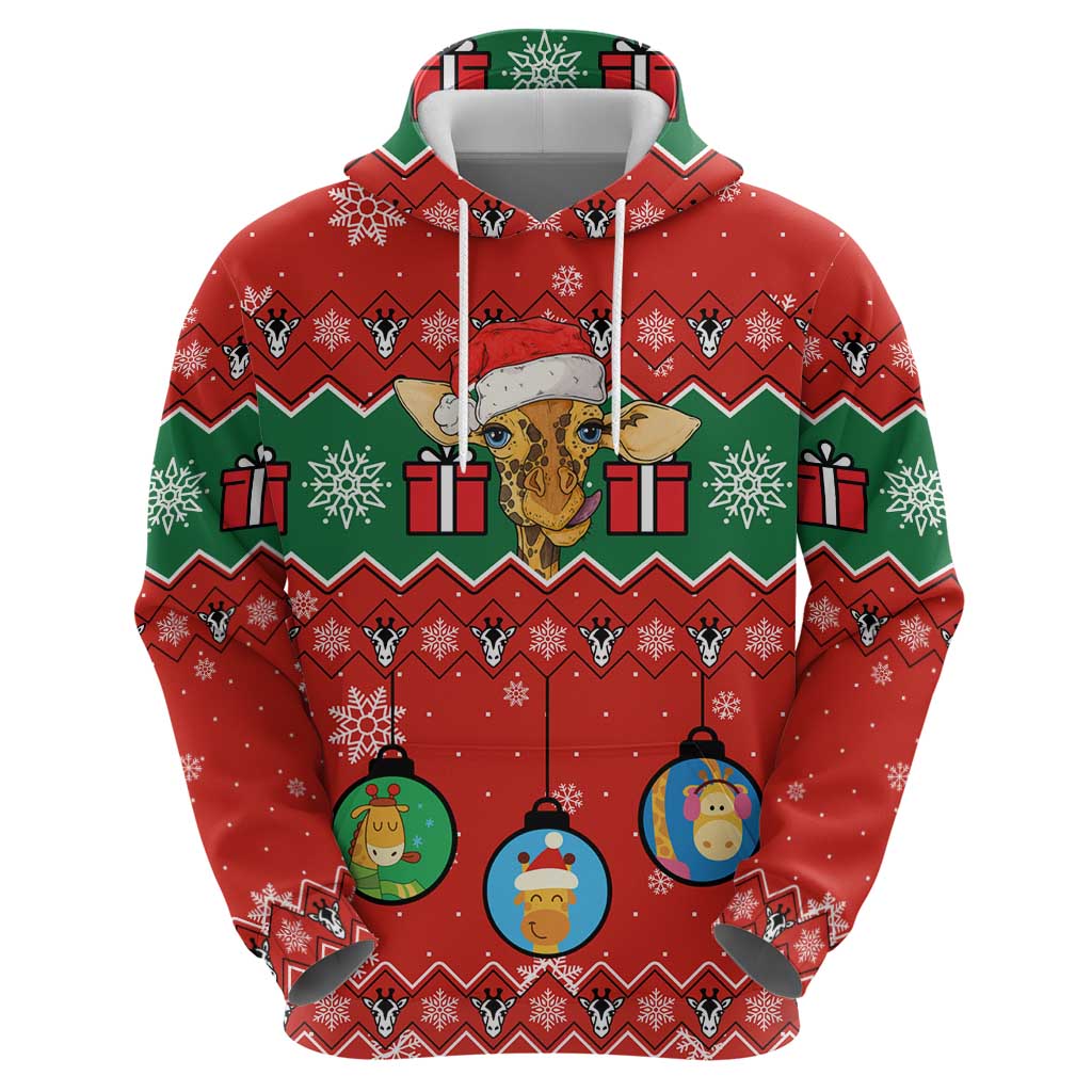 Lovely Giraffe Christmas Zip Hoodie Xmas Holiday Patterns - Wonder Print Shop