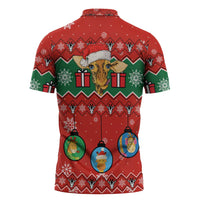 Lovely Giraffe Christmas Zipper Polo Shirt Xmas Holiday Patterns - Wonder Print Shop