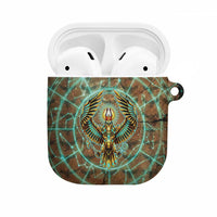 Horus Eye of Ra AirPods Case Golden Falcon Ancient Egyptian Symbol in Futuristic