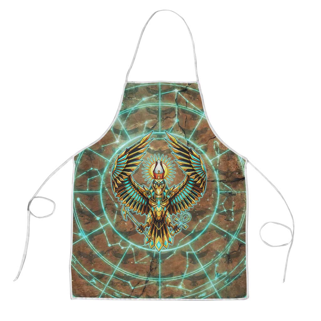 Horus Eye of Ra Apron Golden Falcon Ancient Egyptian Symbol in Futuristic