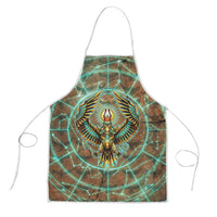 Horus Eye of Ra Apron Golden Falcon Ancient Egyptian Symbol in Futuristic