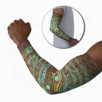 Horus Eye of Ra Arm Sleeves Golden Falcon Ancient Egyptian Symbol in Futuristic