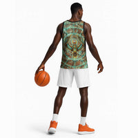 Horus Eye of Ra Basketball Jersey Golden Falcon Ancient Egyptian Symbol in Futuristic
