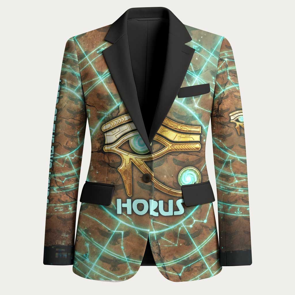Horus Eye of Ra Blazer Golden Falcon Ancient Egyptian Symbol in Futuristic