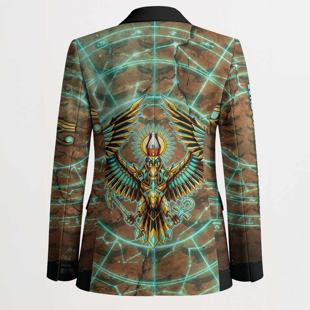 Horus Eye of Ra Blazer Golden Falcon Ancient Egyptian Symbol in Futuristic