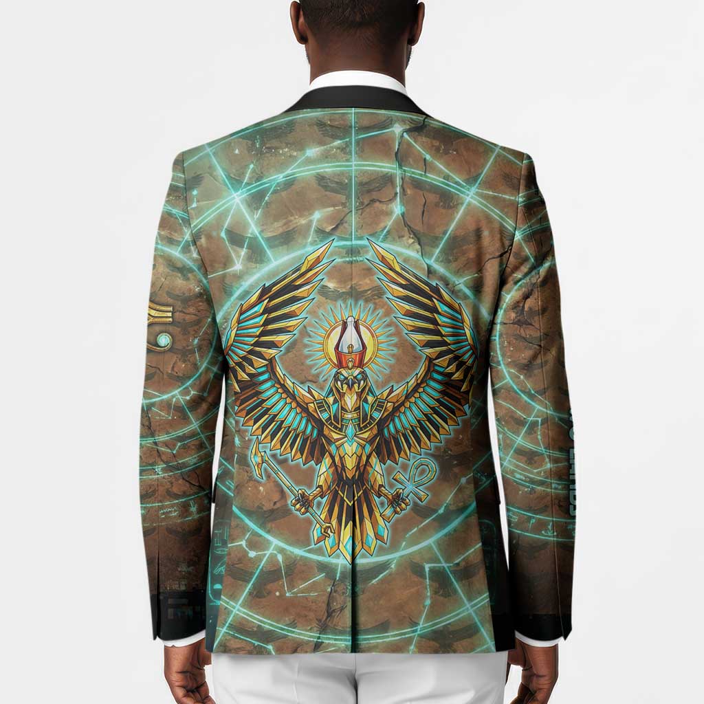 Horus Eye of Ra Blazer Golden Falcon Ancient Egyptian Symbol in Futuristic