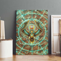 Horus Eye of Ra Canvas Wall Art Golden Falcon Ancient Egyptian Symbol in Futuristic