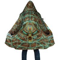 Horus Eye of Ra Cloak Golden Falcon Ancient Egyptian Symbol in Futuristic