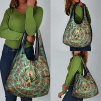 Horus Eye of Ra Grocery Bag Golden Falcon Ancient Egyptian Symbol in Futuristic