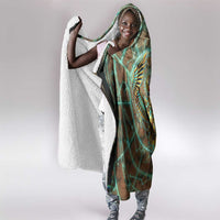 Horus Eye of Ra Hooded Blanket Golden Falcon Ancient Egyptian Symbol in Futuristic