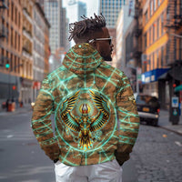 Horus Eye of Ra Hoodie Golden Falcon Ancient Egyptian Symbol in Futuristic