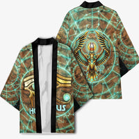 Horus Eye of Ra Kimono Golden Falcon Ancient Egyptian Symbol in Futuristic