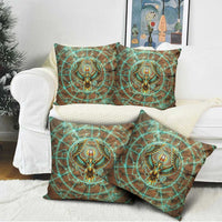 Horus Eye of Ra Pillow Cover Golden Falcon Ancient Egyptian Symbol in Futuristic