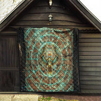 Horus Eye of Ra Quilt Golden Falcon Ancient Egyptian Symbol in Futuristic